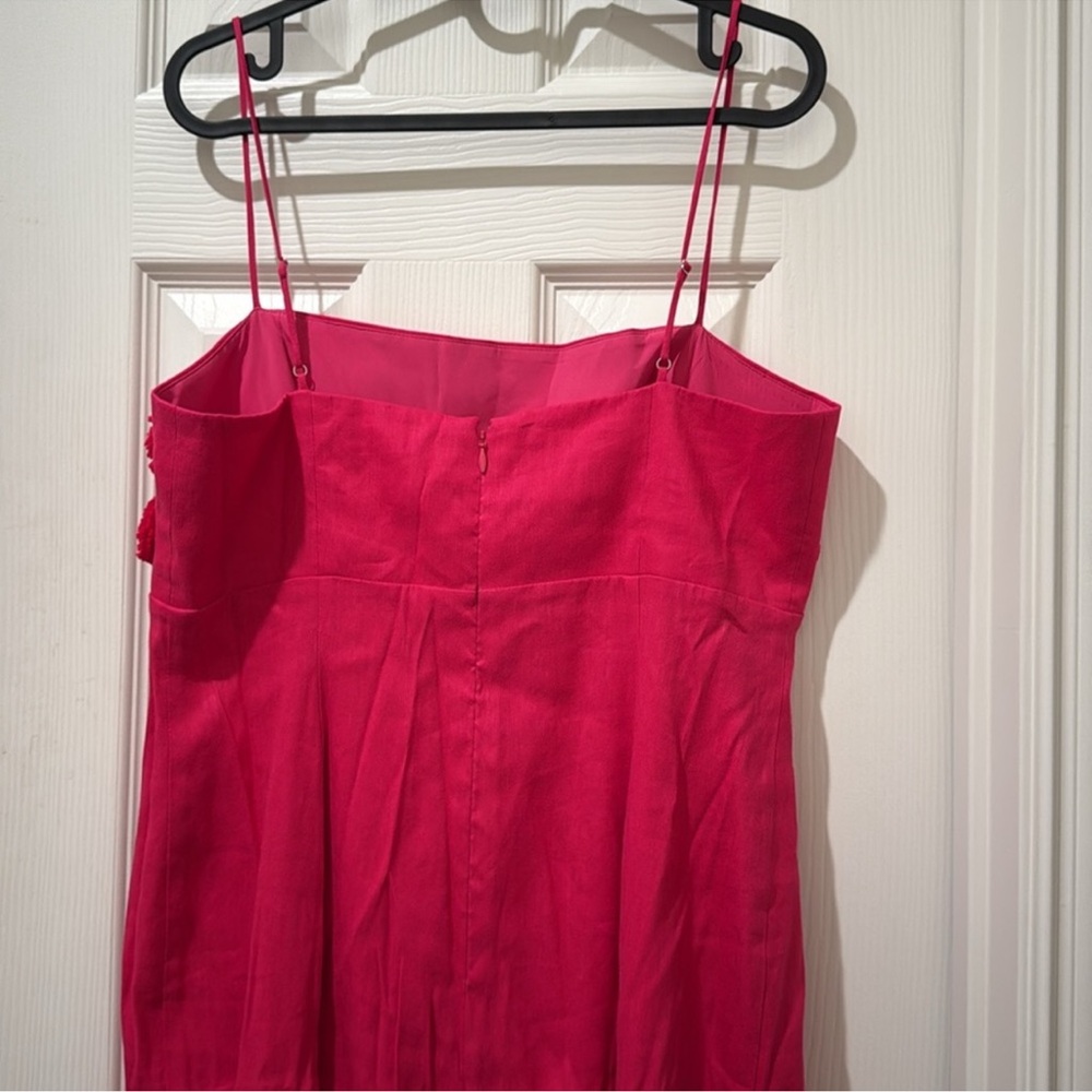 NWT Antonio Melani Dottie Textured Linen Square Neck Sleeveless Midi dress - Picture 7 of 7